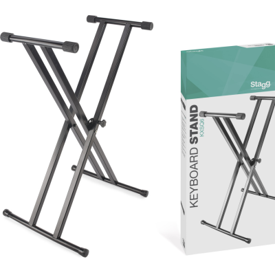 Stagg KXSQ6 Double Braced X-Style Keyboard Stand - Welded