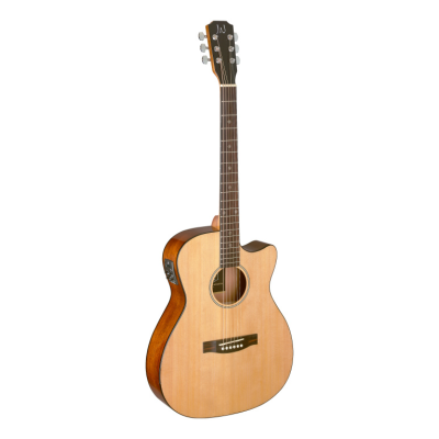J.N. Guitars BES-ACE N Natural-coloured acoustic-electric auditorium guitar with solid spruce top, Bessie series