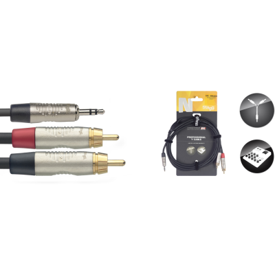 Stagg NYC1,5/MPS2CMR Mini jack - RCA Kabel