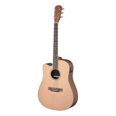 J.N. Guitars ASY-DCE LH Asyla series 4/4 cutaway dreadnought acoustic-electric guitar, solid spruce top, left-handed model