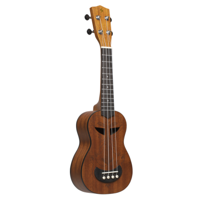 Stagg US-TIKI AH Tiki series soprano ukulele with sapele top, Ah finish, with black nylon gigbag