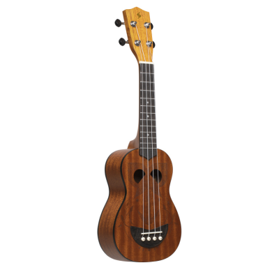 Stagg US-TIKI EH Tiki series soprano ukulele with sapele top, Eh finish, with black nylon gigbag