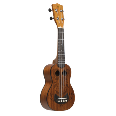 Stagg US-TIKI OH Tiki series soprano ukulele with sapele top, Oh finish, with black nylon gigbag
