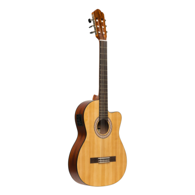 Stagg SCL70 TCE-NAT SCL70 elektro-akoestische klassieke gitaar met sparren top en cutaway, naturel