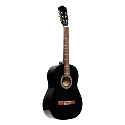 Stagg SCL50-BLK 4/4 klassieke gitaar met lindehouten top, zwart