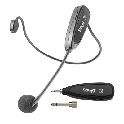 Stagg SUW 12H-BK 2,4 GHz draadloze microfoonheadset, met zender en ontvanger