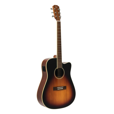 J.N. Guitars EZR-DCFI 4/4 cutaway acoustic-electric dreadnought guitar with solid cedar top, Ezra series