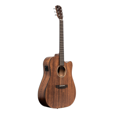 J.N. Guitars DOV-DCFI Cutaway acoustic-electric dreadnought guitar with solid mahogany top, Dovern series