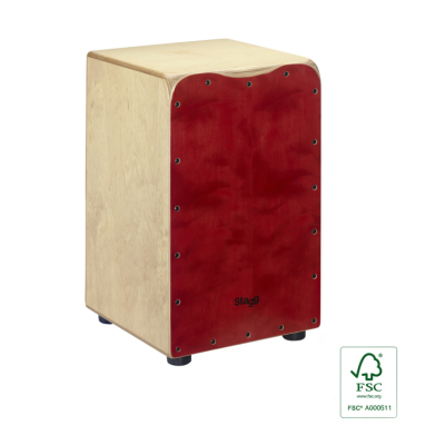 Stagg CAJ-50M-RD Standard-sized birch cajón with red front board finish