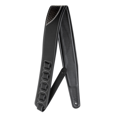 Stagg SPFL-GSHAP BLK Black padded leatherette guitar strap with black guitar shape