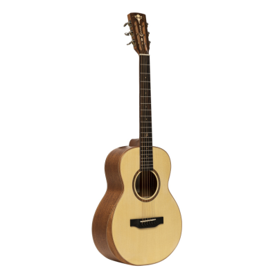 Crafter MINO MAHO Mino Series, Mino electro-acoustic guitar, short scale, solid spruce top, with cover