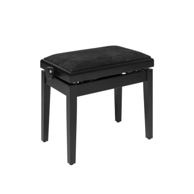 Stagg PBH 390 BKM VBK Matt black hydraulic piano bench with fireproof black velvet top