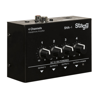 Stagg SHA-4 EU Amplificateur de casque stéréo à quatre canaux SHA-4