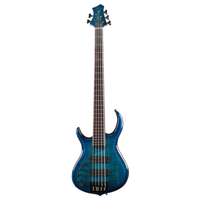 Sire Basses M7+ A5L/TBL M7 2nd Gen Series Marcus Miller Guitare basse 5 cordes en aulne gauche + érable massif bleu transparent