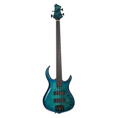 Sire Basses M7+ A4F/TBL M7 2nd Gen Series Marcus Miller fretless alder + solid maple 4-string bass guitar transparent blue