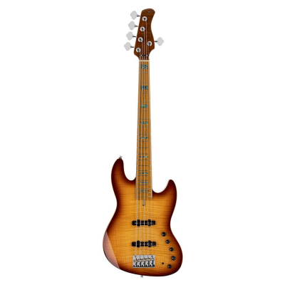 Sire Basses V10+ S5/TS V10 Series Marcus Miller swamp ash with flamed maple top, 5-string bass guitar, tobacco sunburst, incl gigbag