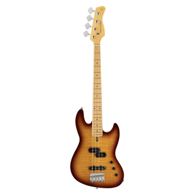 Sire Basses U5 A4/TS U Series Marcus Miller alder with flamed maple top 4- string short scale passive bass guitar tobacco sunburst