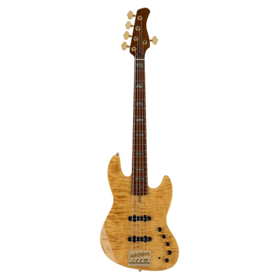 Sire Basses V10 DX5/NT V10 Series Marcus Miller swamp ash + flamed maple 5-string active bass guitar natural, with hard case