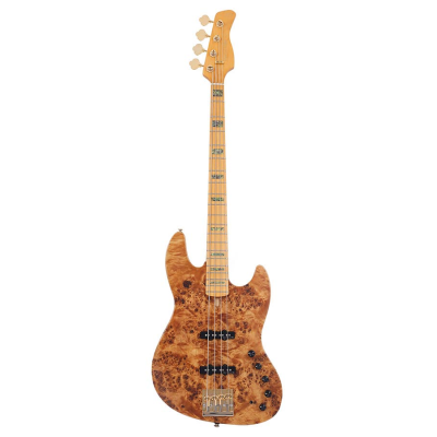 Sire Basses V10 4/NTS V10 Series Marcus Miller swamp ash + poplar burl 4-string active bass guitar, natural satin, with hardcase