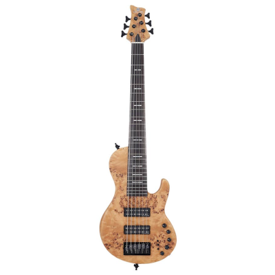 Sire Basses F10 6/NTS F Series Marcus Miller swamp ash + poplar burl 6-string active bass guitar, natural satin, with hardcase