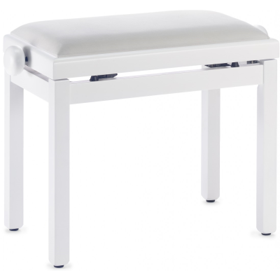 Stagg PB39 WHM VWH Matte lacquered white piano bench with white velvet seat
