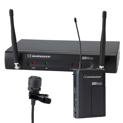 Audiophony Pack GO-Lava-F8 1 GOMono receiver + 1 GOBody bodypack transmitter + 1 GOLava Lavalier microphone - 800MHz