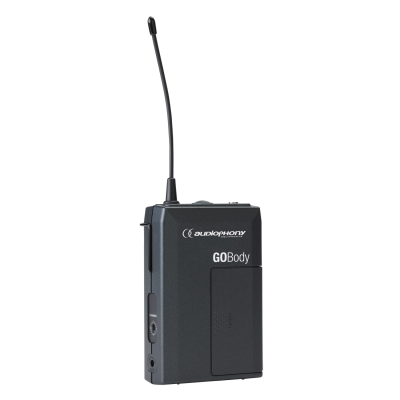Audiophony GO-Body-F8 Bodypack transmitter for tie-clip or headband microphones - 800MHz range