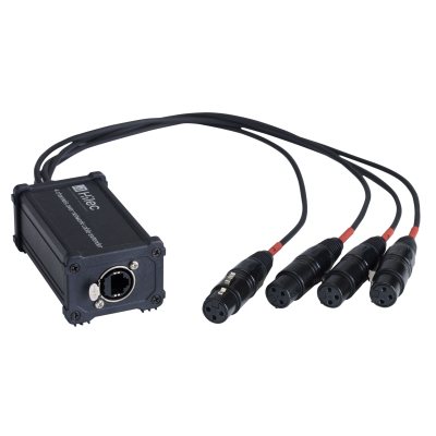 Hilec BOXRJ4XF3 Boîtier adaptateur RJ45 / XLR3F pour signal audio ou DMX
