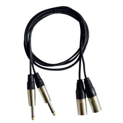 Hilec CL-40/3 2x Mono 6.35 Jack / 2x Male XLR cable - 3m
