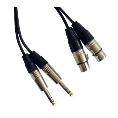 Hilec CL-43/1.5 2x Female XLR / 2x Male stereo Jack cable - 1.5m