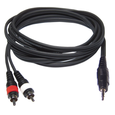 Hilec CL-30/1,5 1x mannelijke stereo mini Jack 3.5 / 2x mannelijke RCA kabel - 1.5m
