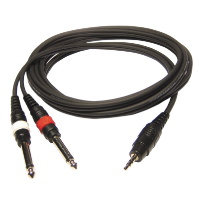Hilec CL-31/1,5 1x Male stereo 3.5 mini Jack / 2x Male mono 6.35 Jack cable - 1.5m