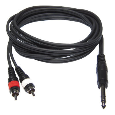 Hilec CL-35/3 2x 4mm 1x Male stereo Jack / 2x Male RCA line cable - 3m