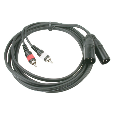 Hilec CL-26/3 2x 4mm 2x Male XLR / 2x Male RCA line cable - 3m