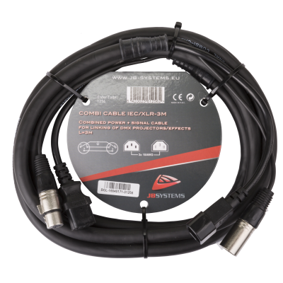 Hilec COMBI CABLE IEC/XLR 3M Power IEC + 3pin DMX cable 3m