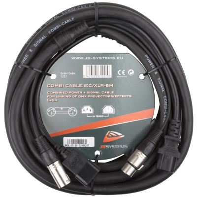 Hilec COMBI CABLE IEC/XLR 5M Power IEC + 3pin DMX cable 5m