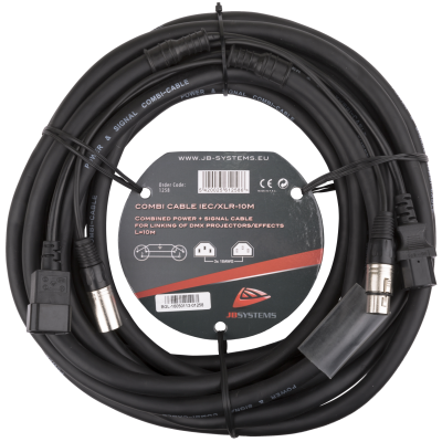 Hilec COMBI CABLE IEC/XLR 10M Power IEC + 3pin DMX cable 10m