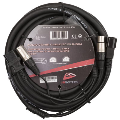 Hilec AUDIO COMBI CABLE IEC/XLR-20M Combicable with IEC power and 3pin XLR connectors - 20m