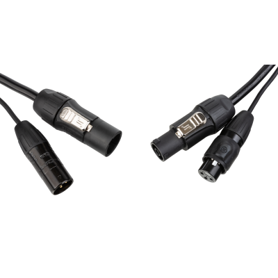 Hilec PCT1-COMBI-XLR3-1M5 Câble IP65 avec connecteurs Seetronic XLR 3p et compatibles True1 - Longueur 1,5m