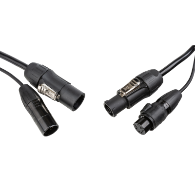 Hilec PCT1-COMBI-XLR5-1M5 IP65 Outdoor combi cable with Seetronic XLR 5pin and True1 compatible connectors - Length 1.5m