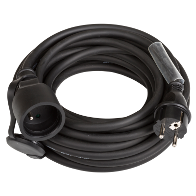 Hilec POWERCABLE-3G1,5-20M-F Power extension cable 3G1,5 and French Shuko connectors - Length 20m