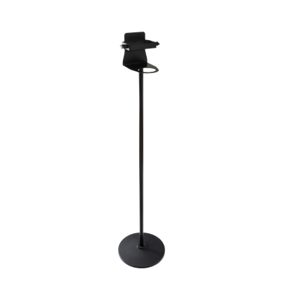 Hilec DS20 - DISPENSER STAND Black steel dispenser holder for hand disinfection, adjustable for bottles with max. 10cm diameter, 1m high, hole for disposable collection cup corona