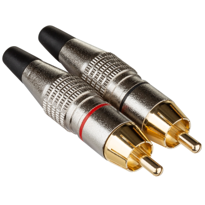 Hilec RCA male CABLE Mannelijke RCA connector voor kabel (2 stuks)
