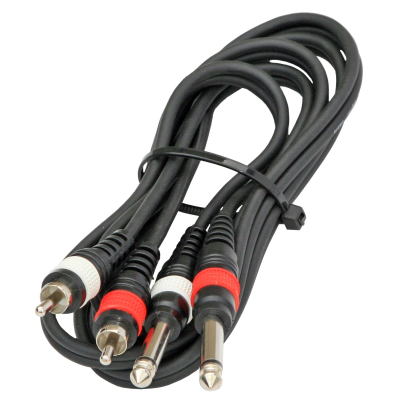 Hilec 2-0435 Assembled cable signal, 2x RCA + mono Jack, 3m