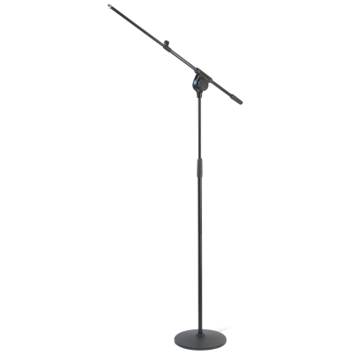 Hilec MIC-200T Telescopic microphone stand with a heavy baseplate - adjustable height