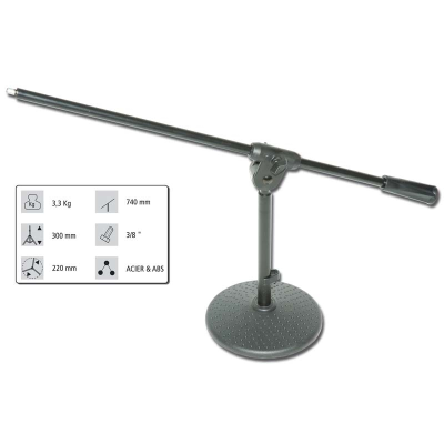 Hilec TMIC-20 Microphone table stand with heavy base - Height 30cm