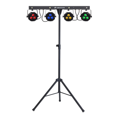 JB Systems LIVESET 2 A complete ready to use light set for all your events and parties: a compact powered 4BAR, wireless foot controller, light stand and carrying bags <p hidden>party</p>