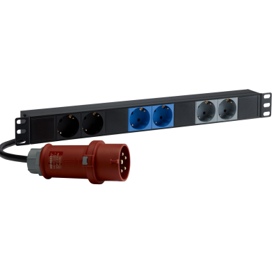 Hilec DIST3x2E Three-phase distributor 1xCEE16A to 3x2 Europe sockets