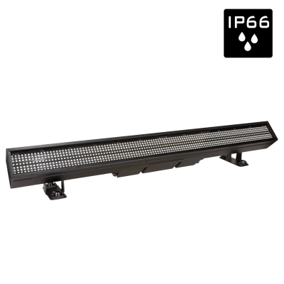 Briteq BTI-LIGHTSTRIKE IP66 An extremely powerful and versatile OUTDOOR hybrid LED Pixel mapping bar with 112 super bright CW leds (16 zones) and 672 RGB leds (32 zones). Art-Net / sACN control: excellent for TV-studios, concert stages, …