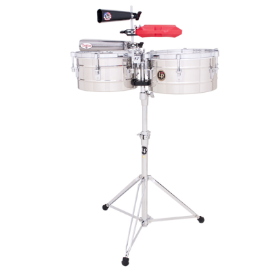 Latin Percussion LP LP255-S Timbales Tito Puente Stainless Steel 12"/13"